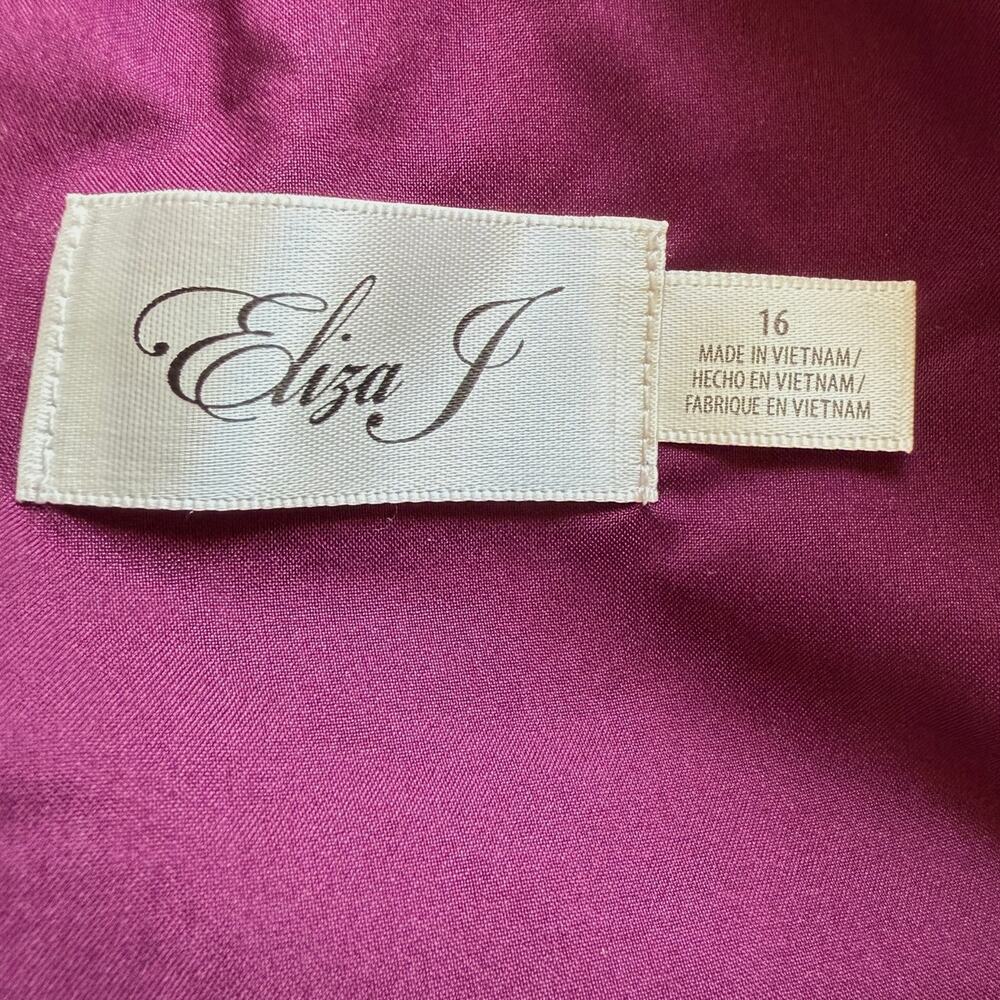 Eliza J Bell Sleeve Fit and Flare Dress In Wine Burgundy Size 16 New - Picture 11 of 12